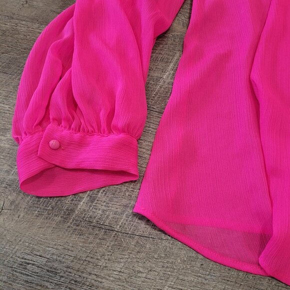 ZARA | Blouse Tie Detail Sheer Top | Sz. L - Picture 7 of 9